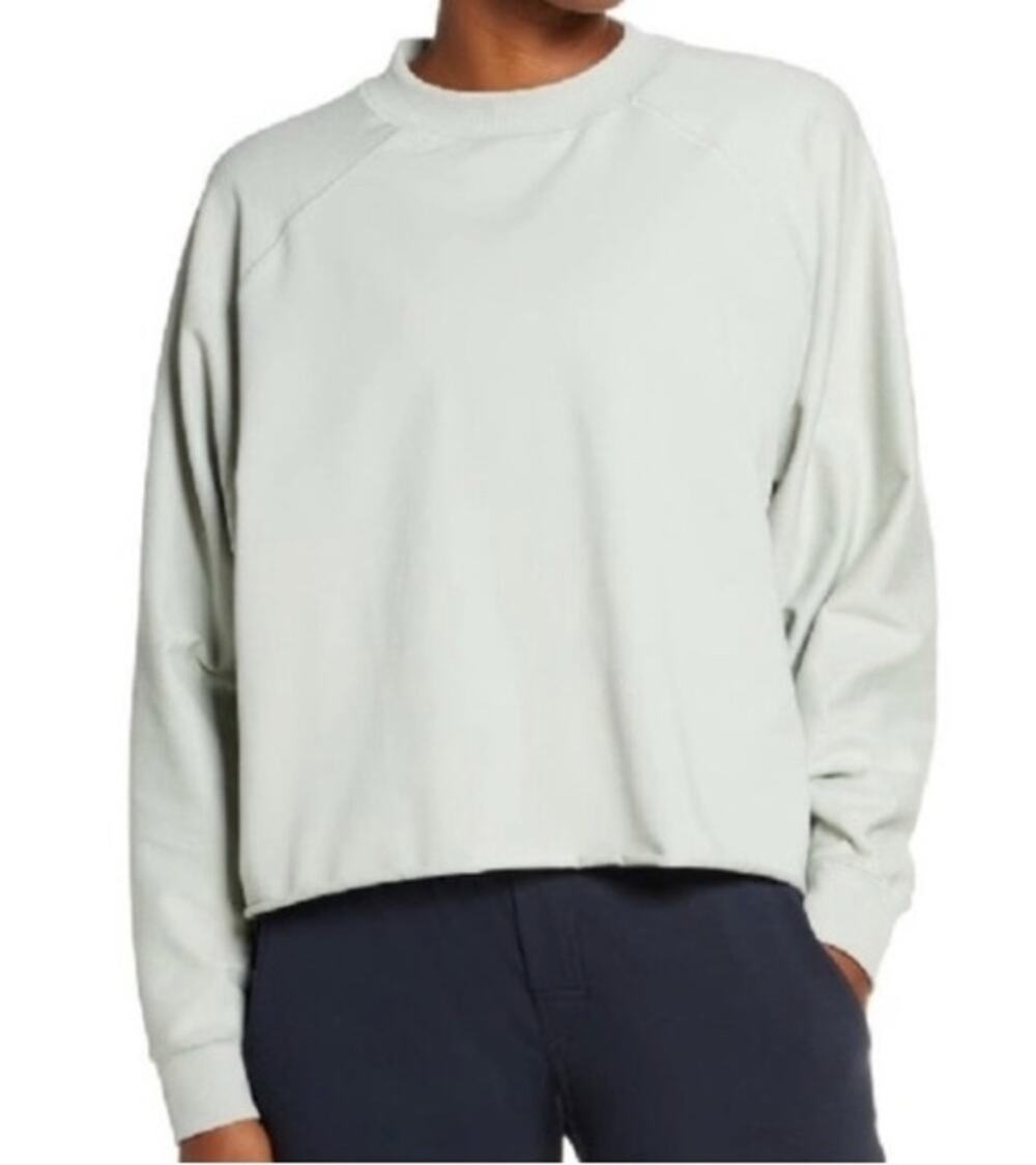 Vuori Faye Rolled Hem Crop Sweater Athletic Casual High Neck Soft Top Size S